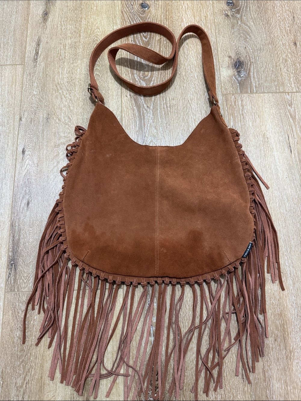 BKE Rust Suede Fringe Shoulder Bag